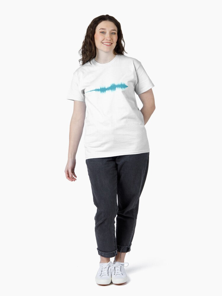 "Wish You Were Here" by Pink Floyd Sound Wave Pattern Blue Classic T-Shirt