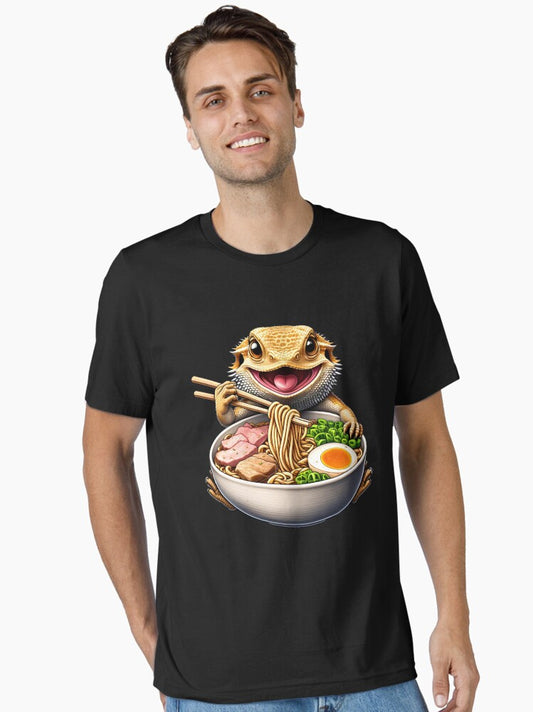 Bearded Dragon Eating Ramen Noodle Anime Kawaii Japanese Food Lover Essential T-Shirt