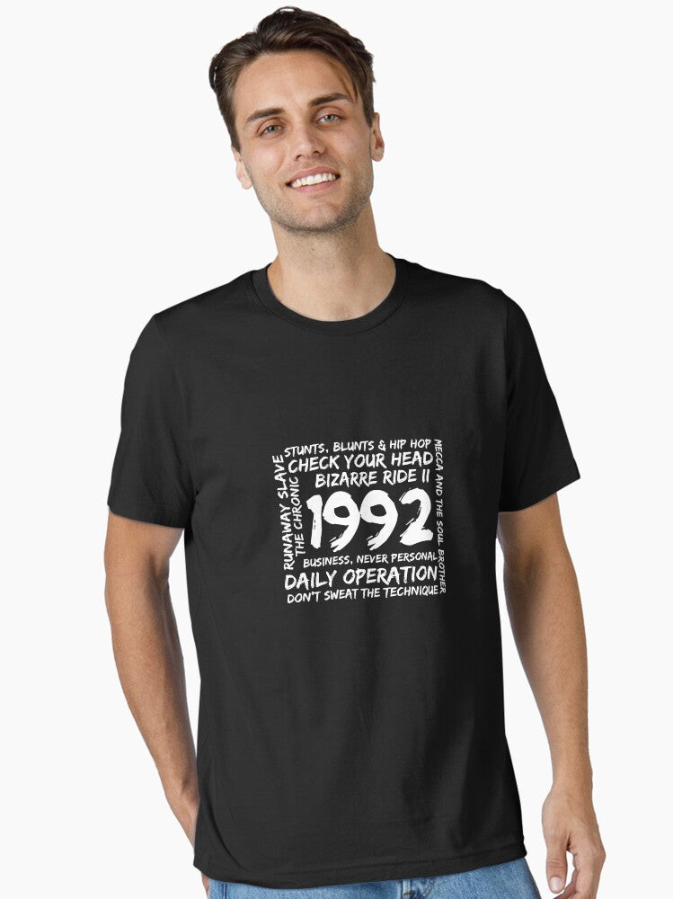 1992 Old School Hip Hop Albums, Classic Rap, Hip Hop Gift Essential T-Shirt