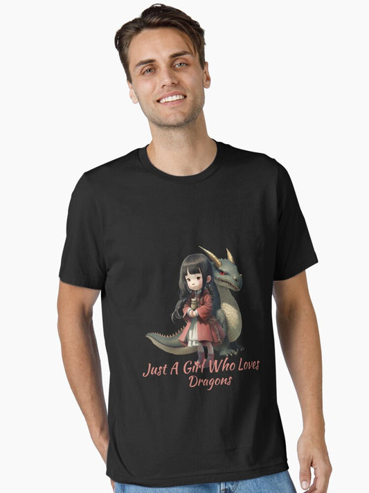 Just a girl who loves dragons Cute Anime Kawaii Dragon Essential T-Shirt