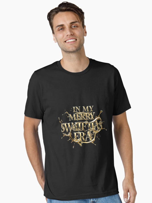 "In My Merry Swiftmas Era Celebrate Swiftmas with Style" Essential T-Shirt