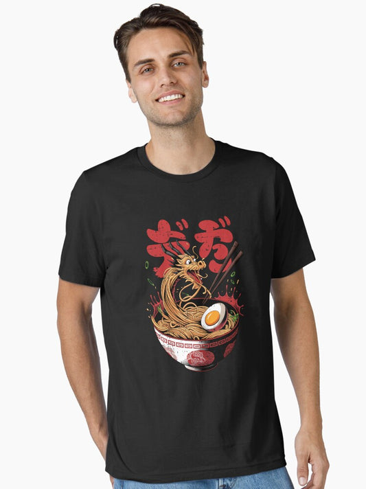 Dragon Japanese Ramen Noodles Bowl Kawaii Anime Men Women Essential T-Shirt Style002