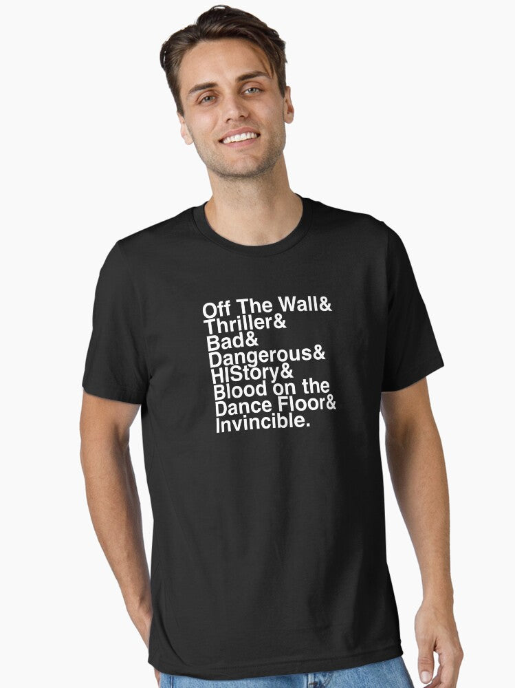 7 Albums in Helvetica (White Text) Essential T-Shirt
