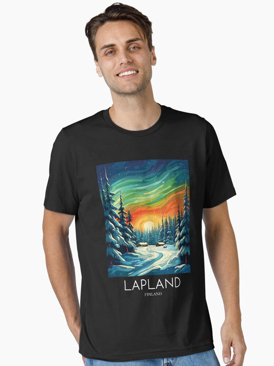 A Pop Art Travel Print of Lapland - Finland Essential T-Shirt