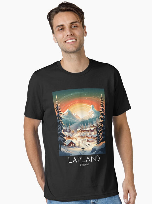 A Vintage Travel Illustration of Lapland - Finland Essential T-Shirt