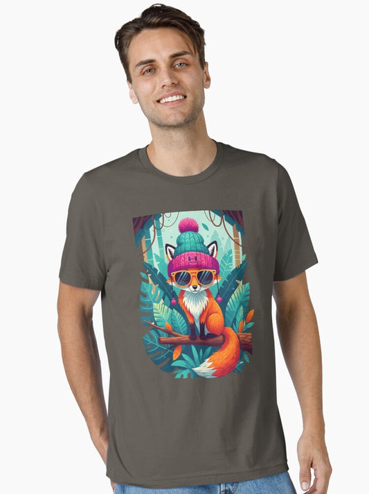 "Jungle Fox in a Beanie – Quirky Cool Meets Wild Style" Essential T-Shirt