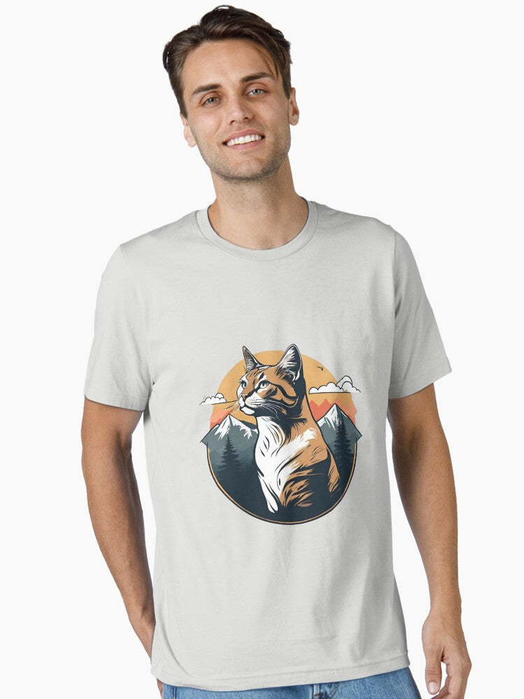 "Purr and Peak: Cats and Nature's Majestic Heights" Essential T-Shirt