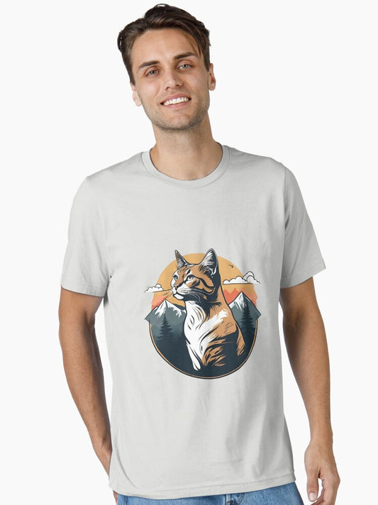"Purr and Peak: Cats and Nature's Majestic Heights" Essential T-Shirt