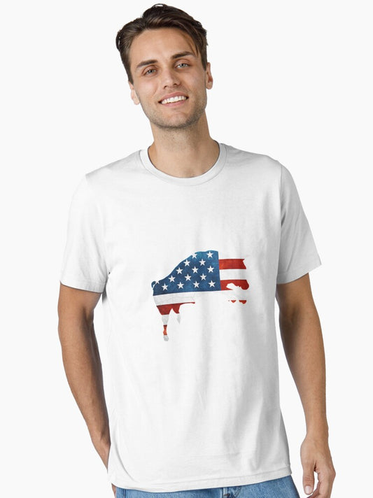 4th of july bull american flag usa Essential T-Shirt Style003