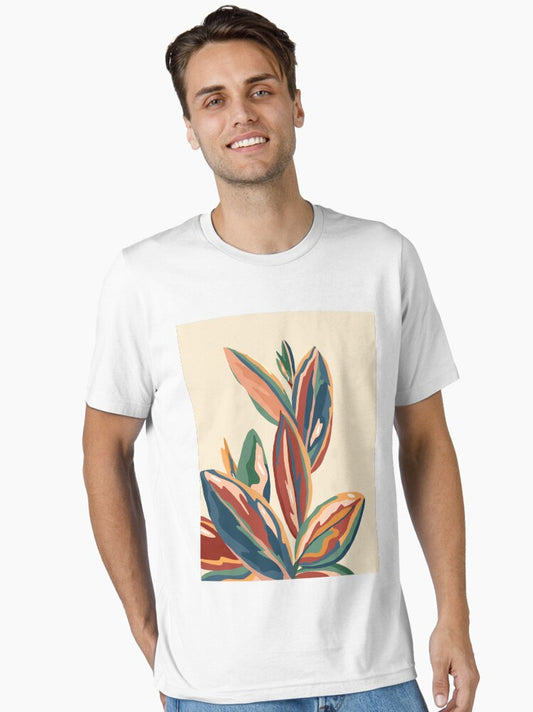 Mediterranean Botanical, Vintage Nature Plants Tropical Nature, Bohemian Eclectic Colorful Leaves Jungle Garden Essential T-Shirt