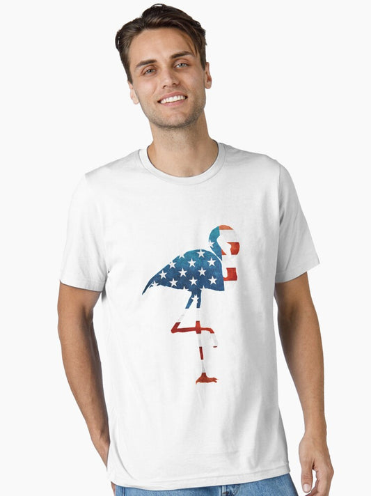 4th of july Flamingo american flag usa Essential T-Shirt