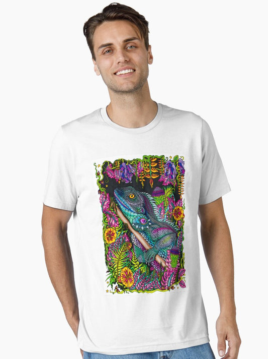 'Lizard Life' Colourful Iguana In The Jungle Essential T-Shirt