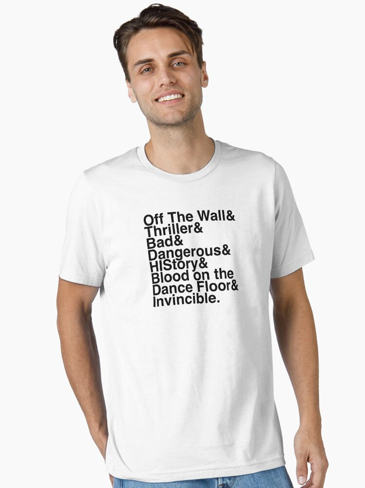 7 Albums in Helvetica (Black Text) Essential T-Shirt
