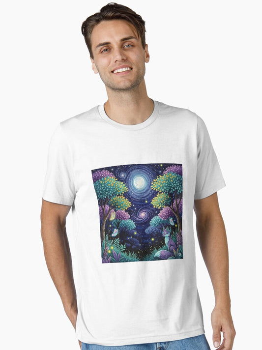 "Celestial Forest Fox – Dreamy Night Sky Fantasy Art" Essential T-Shirt