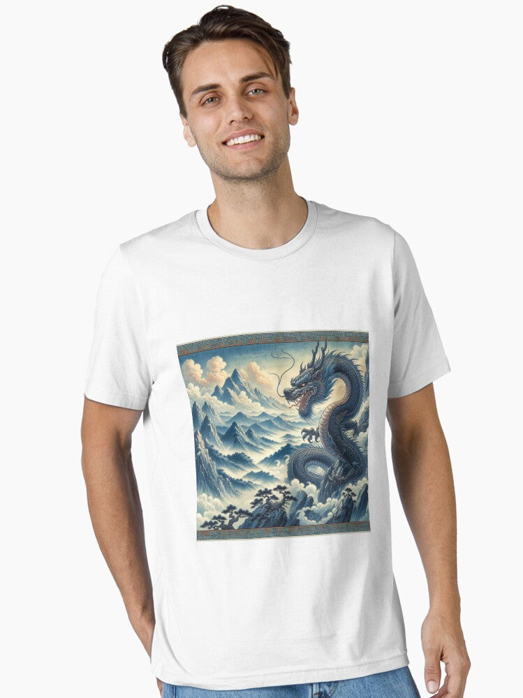 A majestic blue dragon, symbolizing power and good fortune. Essential T-Shirt