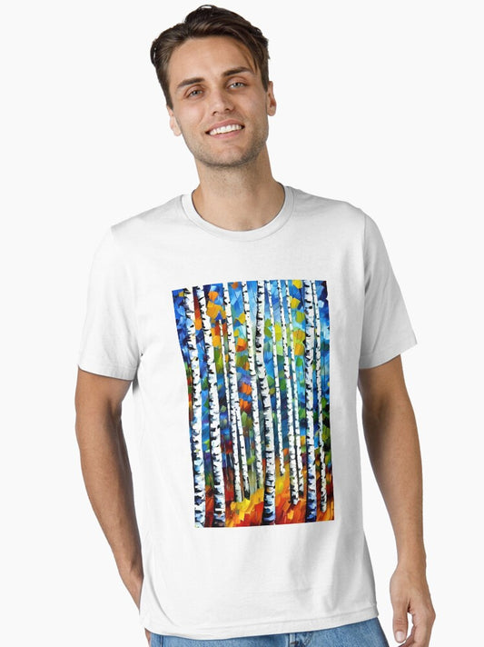 Abstract Bendy Birch Trees Essential T-Shirt