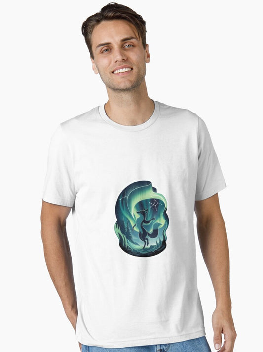"Arctic Dance: A Mystical Sticker Inspired by Northern Lights Folklore" Essential T-Shirt