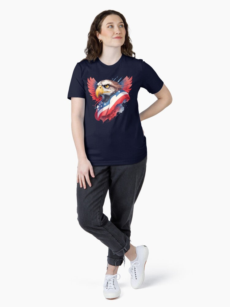 A hawk with the hand drawn american flag Essential T-Shirt