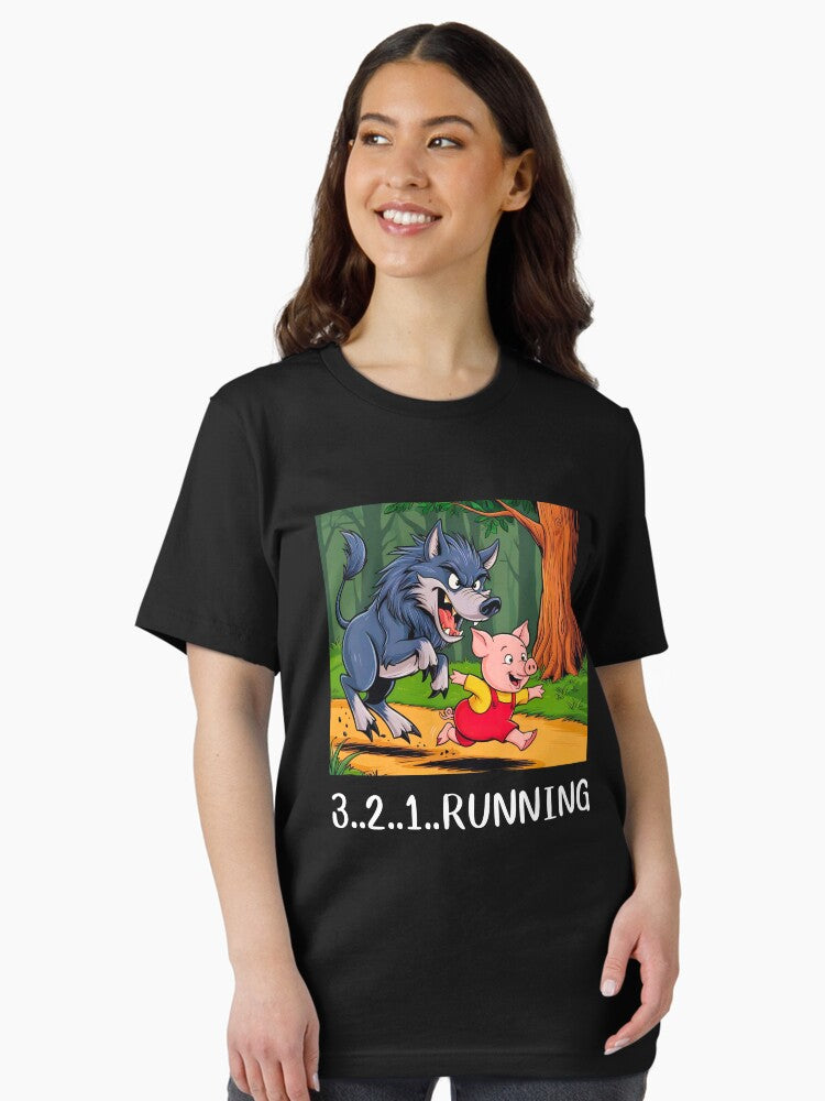 a pig playfully running funny vtg. T-shirt Essential T-Shirt