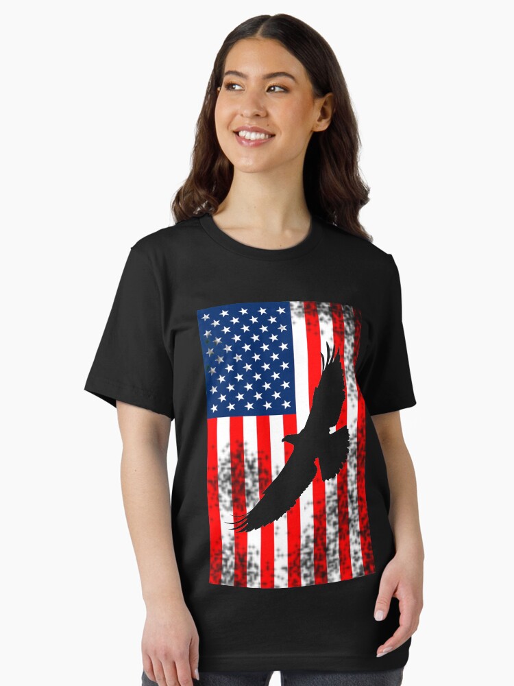 4th July With American Flag And Flying Eagle Essential T-Shirt
