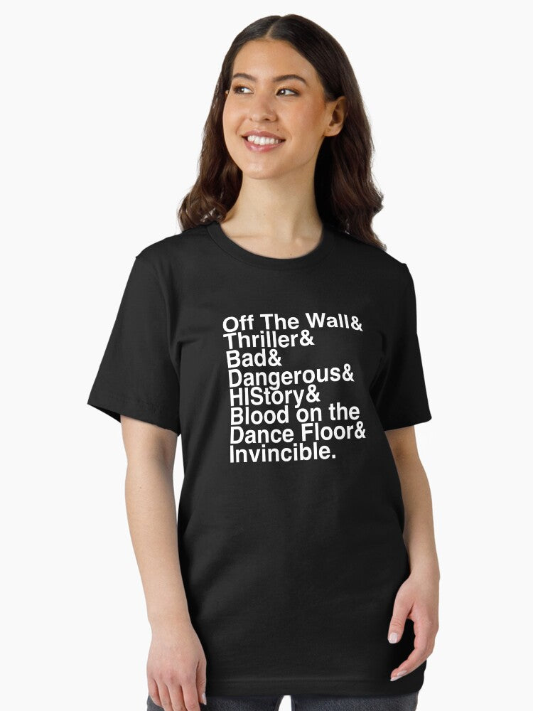 7 Albums in Helvetica (White Text) Essential T-Shirt
