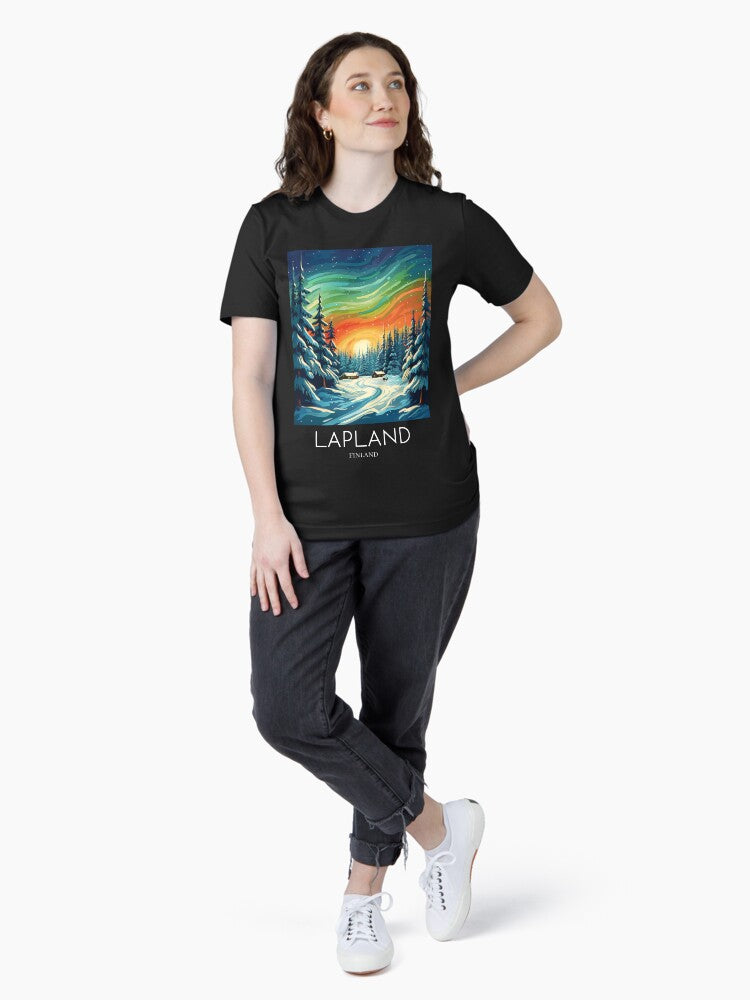 A Pop Art Travel Print of Lapland - Finland Essential T-Shirt