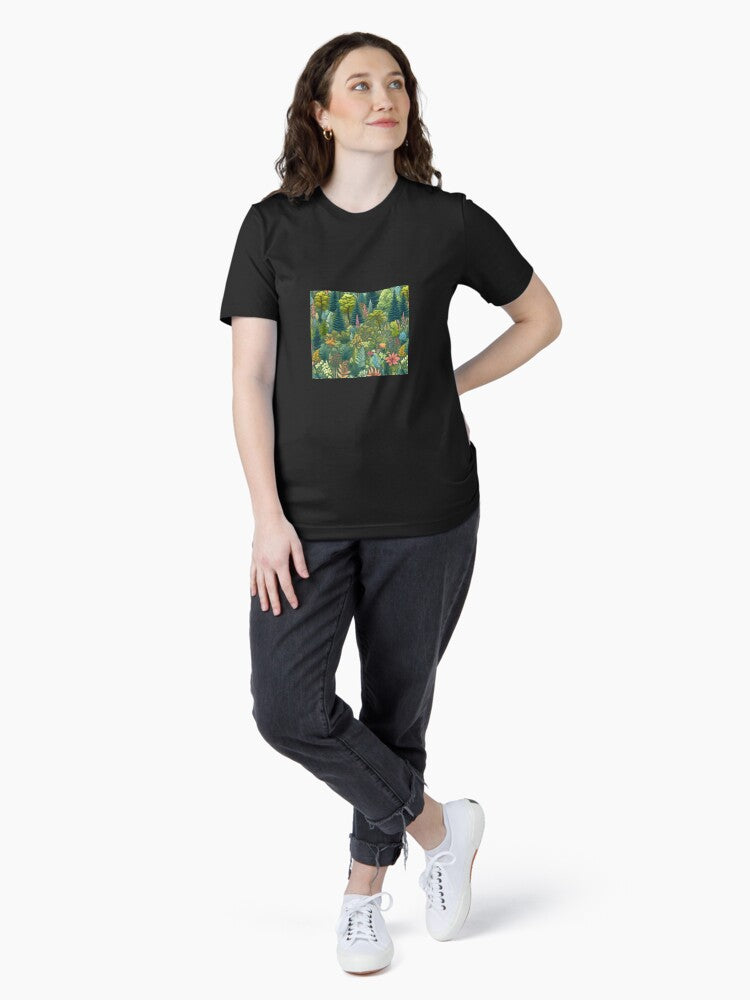 a colorful forest with flowers and ferns Essential T-Shirt