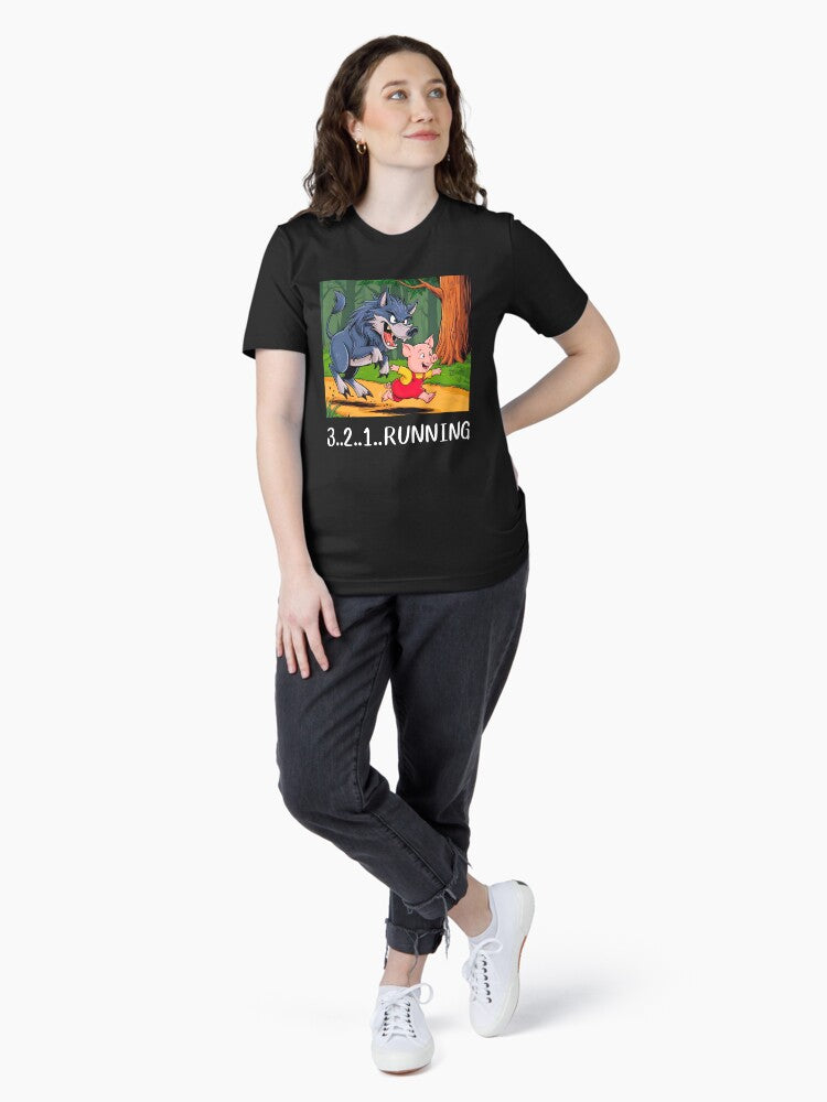 a pig playfully running funny vtg. T-shirt Essential T-Shirt