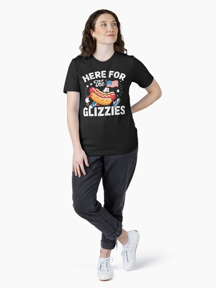 4th Of July Here For Glizzies Hotdog Patriot Men Women Kids Essential T-Shirt