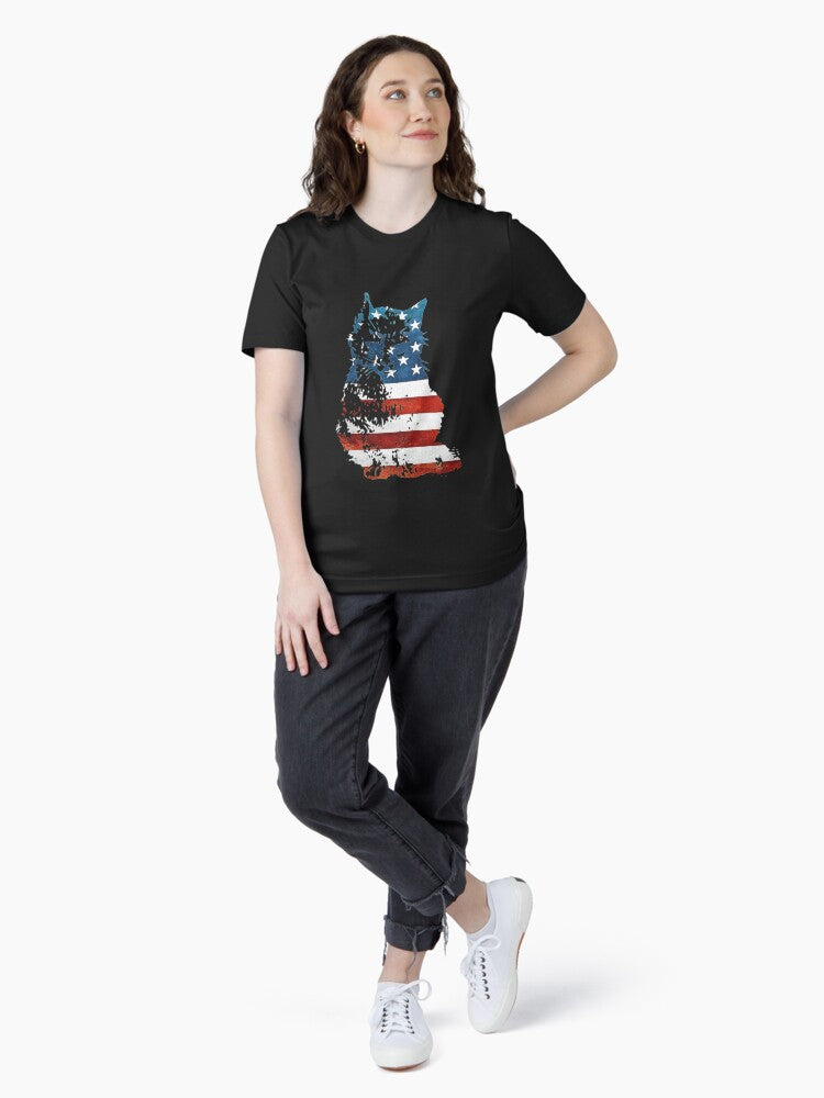 4th of july cat american flag usa Essential T-Shirt