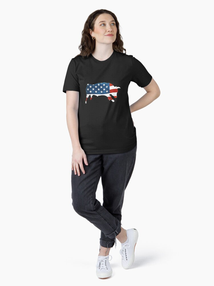 4th of july bull american flag usa Essential T-Shirt