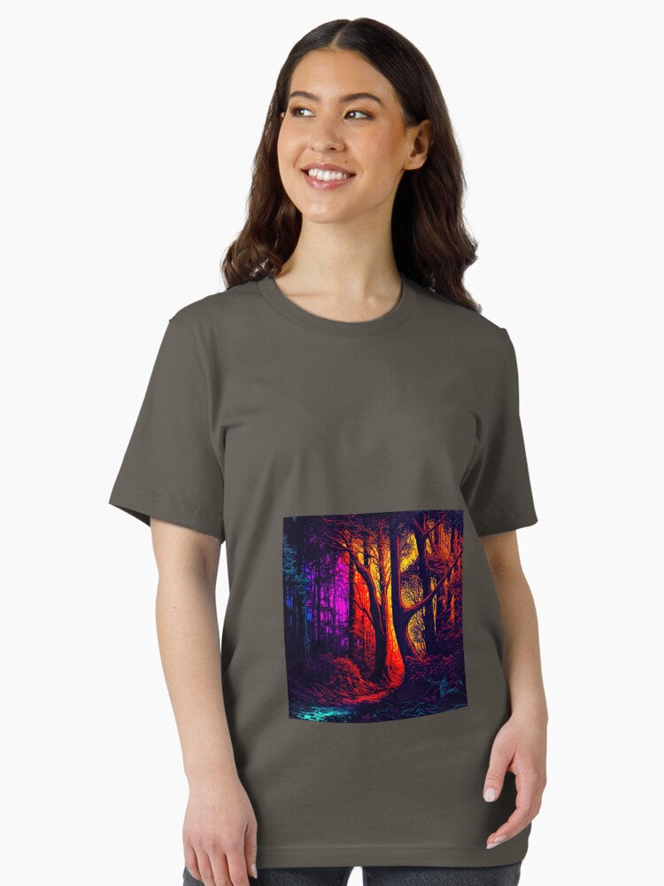 Abstract art of forest lit with psychedelic vibrant colors Essential T-Shirt
