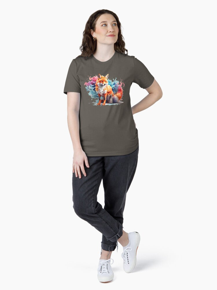 a fox as a watercolor in a cloud of color Essential T-Shirt