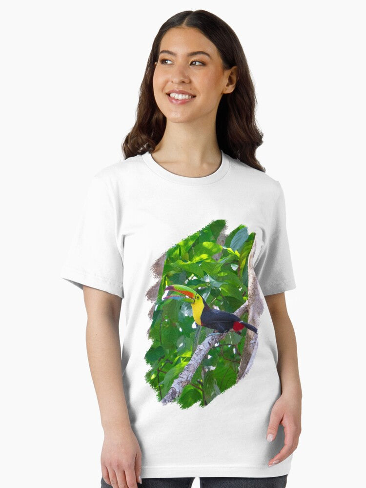 A wild toucan singing and flying in the forest Essential T-Shirt