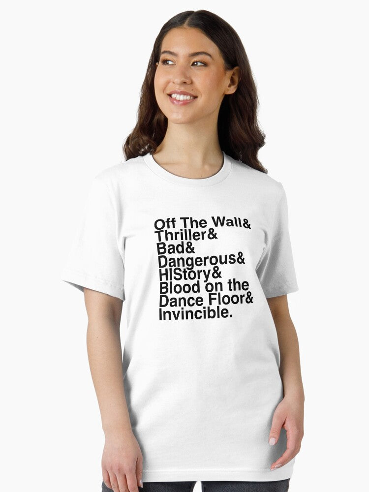 7 Albums in Helvetica (Black Text) Essential T-Shirt