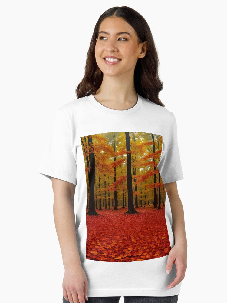 A Colorful Autumn Forest With Falling Leaves Ai Generated Art Essential T-Shirt