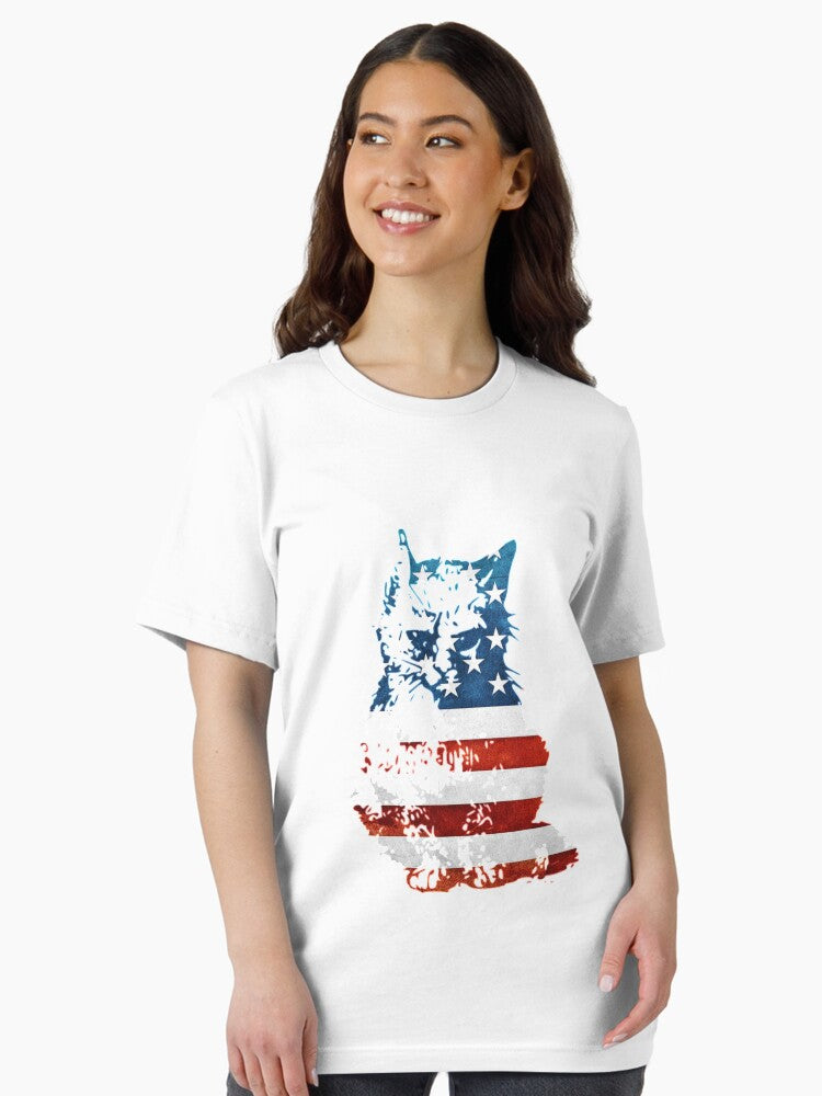 4th of july cat american flag usa Essential T-Shirt Style001