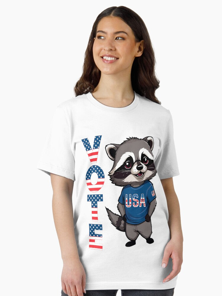 4th July Funny Proud American Raccoon US Flag Vote Next President Of The US Essential T-Shirt