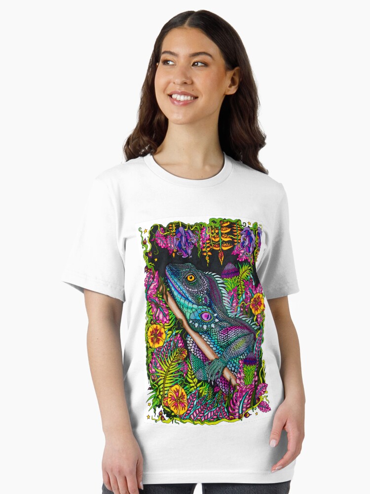 'Lizard Life' Colourful Iguana In The Jungle Essential T-Shirt