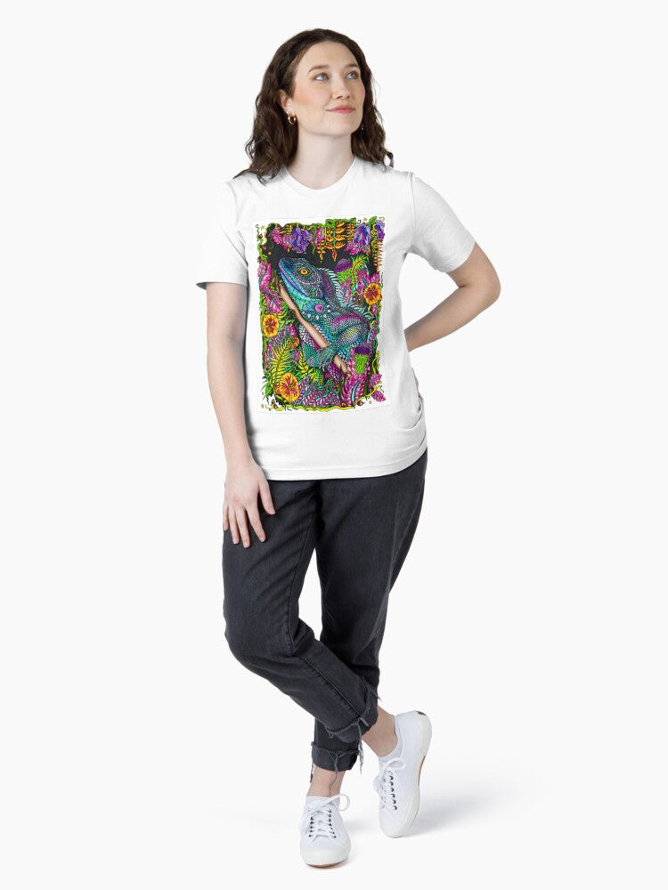 'Lizard Life' Colourful Iguana In The Jungle Essential T-Shirt