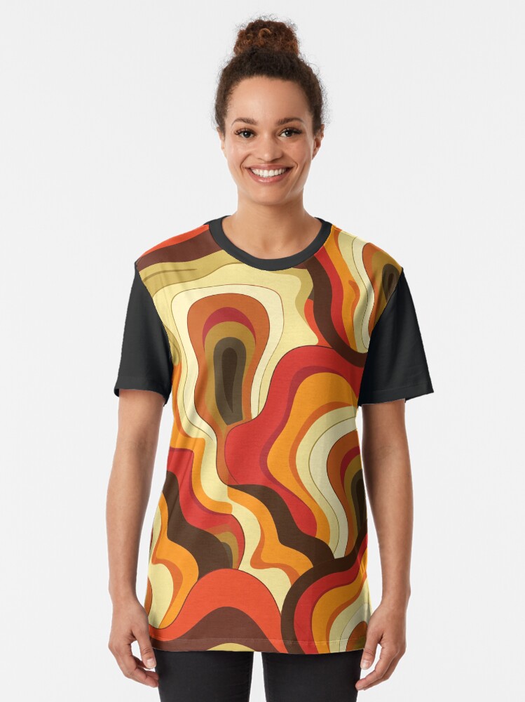 70s Groovy Mushroom Pattern Collection Graphic T-Shirt
