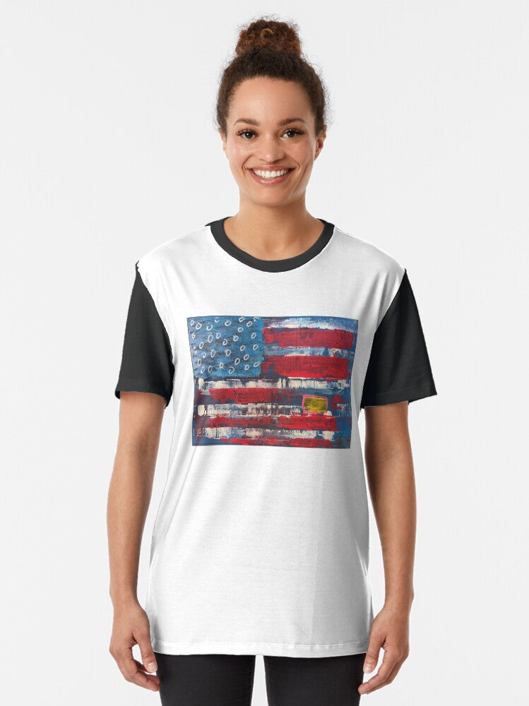 Abstract american flag patriotic Graphic T-Shirt
