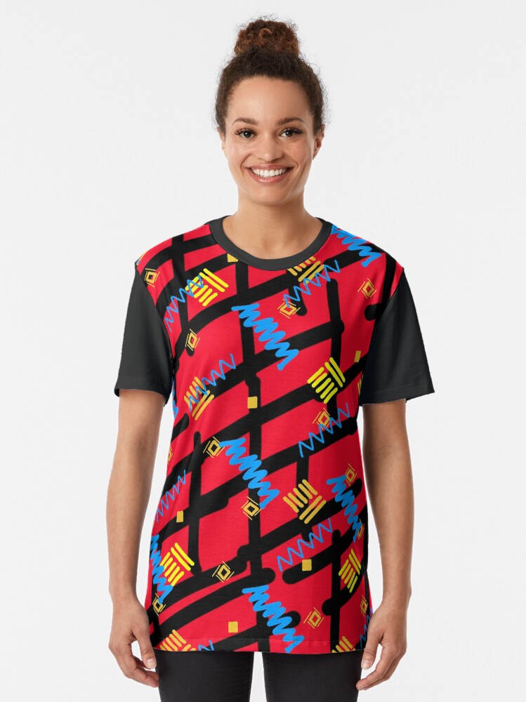 80s Retro Red & Black Rebel Graphic T-Shirt