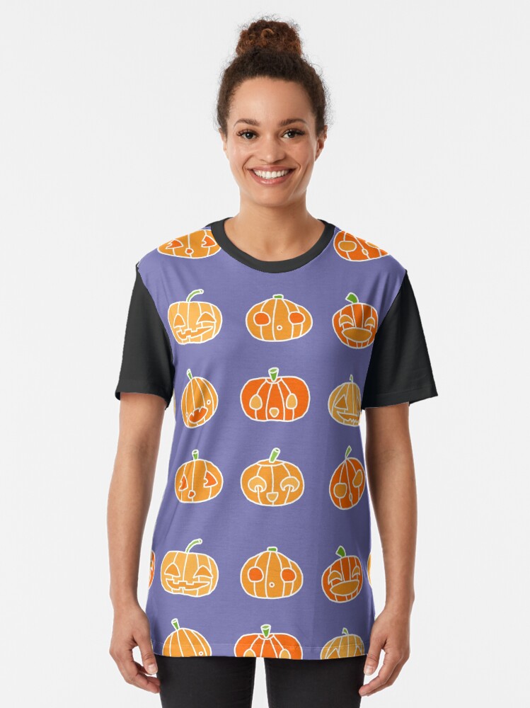 9 orange pumpkins just hanging out on Hallowe'en- up to no good | babyRAGE Item #I0021D Graphic T-Shirt