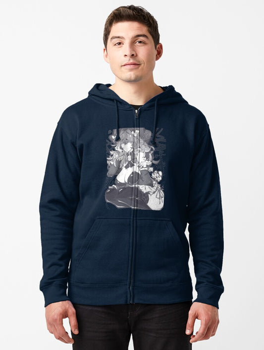 2678 - 马斯特：浪漫的女仆 / Mast : Romantic Maid Zipped Hoodie