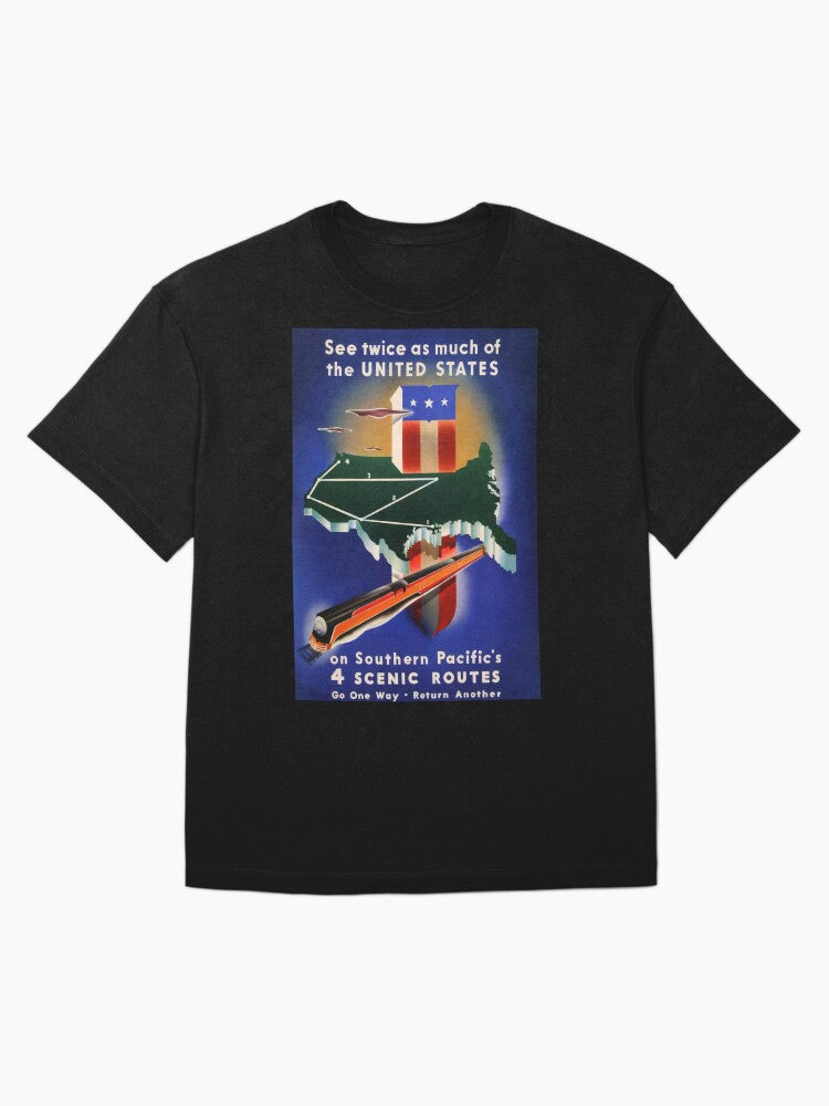 4 Scenic Routres vintage travel poster Oversized T-Shirt