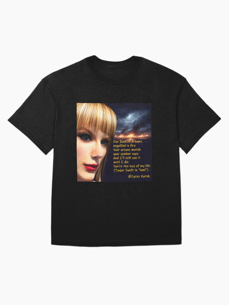 A Painting Illustrating Taylor Swift's "loml" Song Oversized T-Shirt