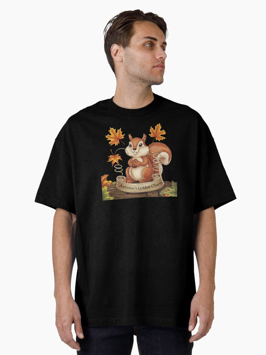 ,Autumn's golden charm, Funny Gifts for Autumn Oversized T-Shirt