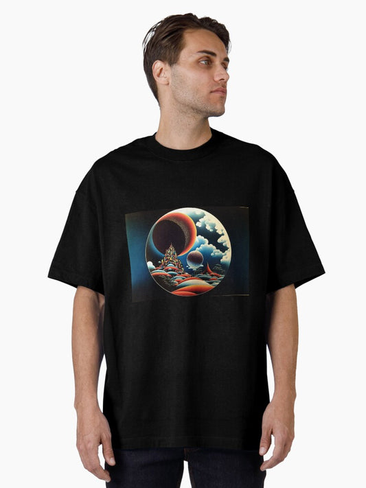 1970s surreal scifi graphic Oversized T-Shirt