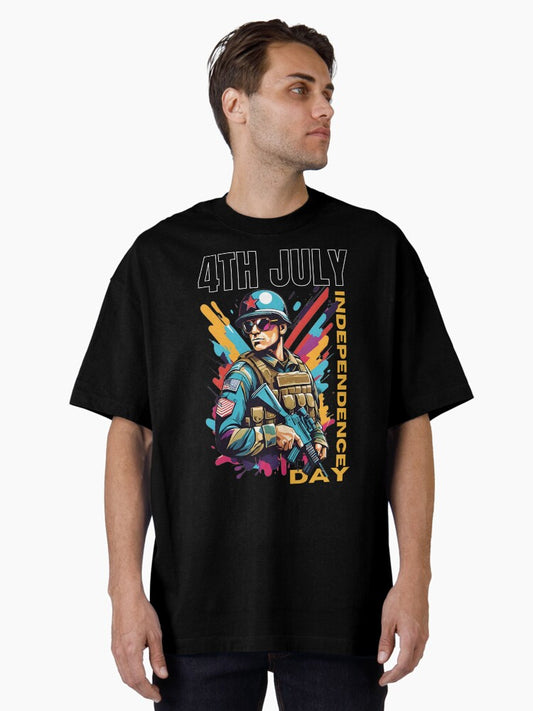 4th July Independence Day (USA) Soldier Oversized T-Shirt